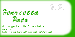 henrietta pato business card